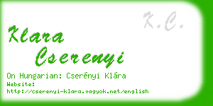 klara cserenyi business card