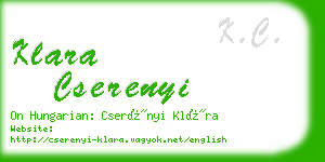 klara cserenyi business card